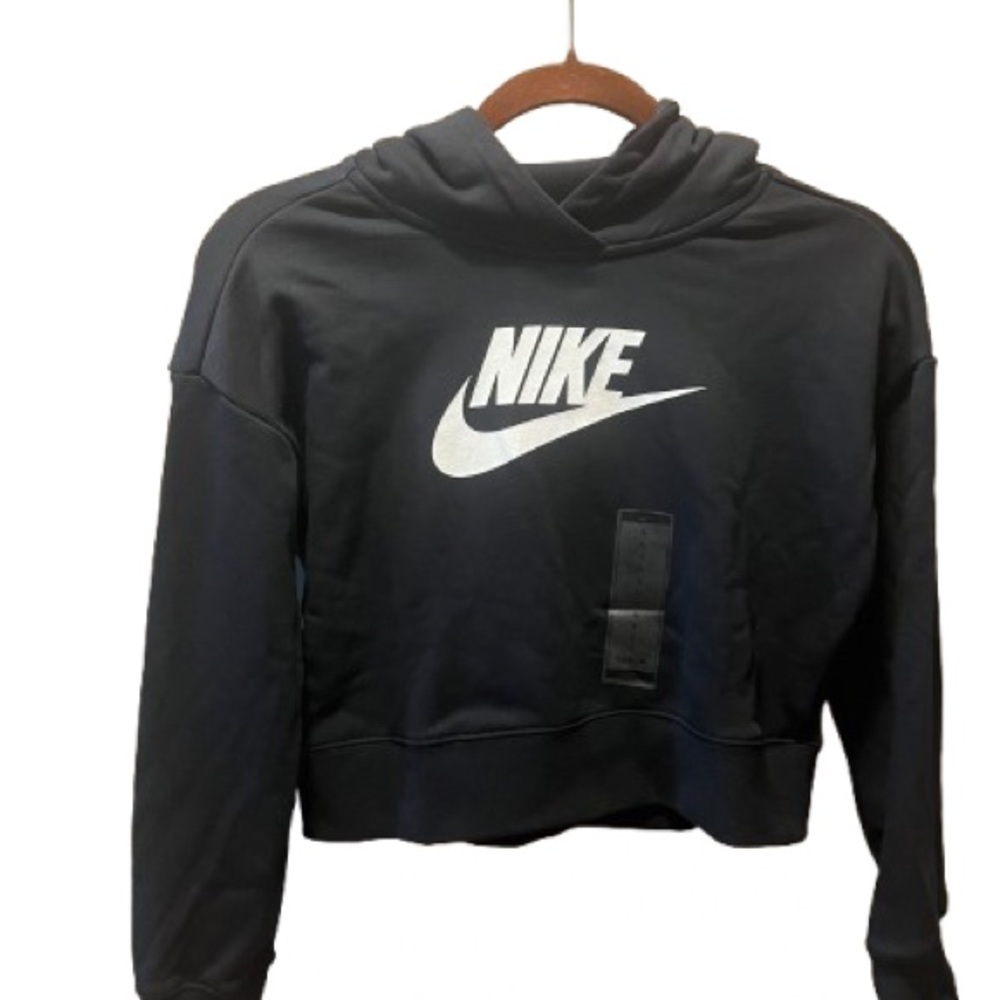 Nike Crop Kids Black Hoodie | Sz Large | NWT